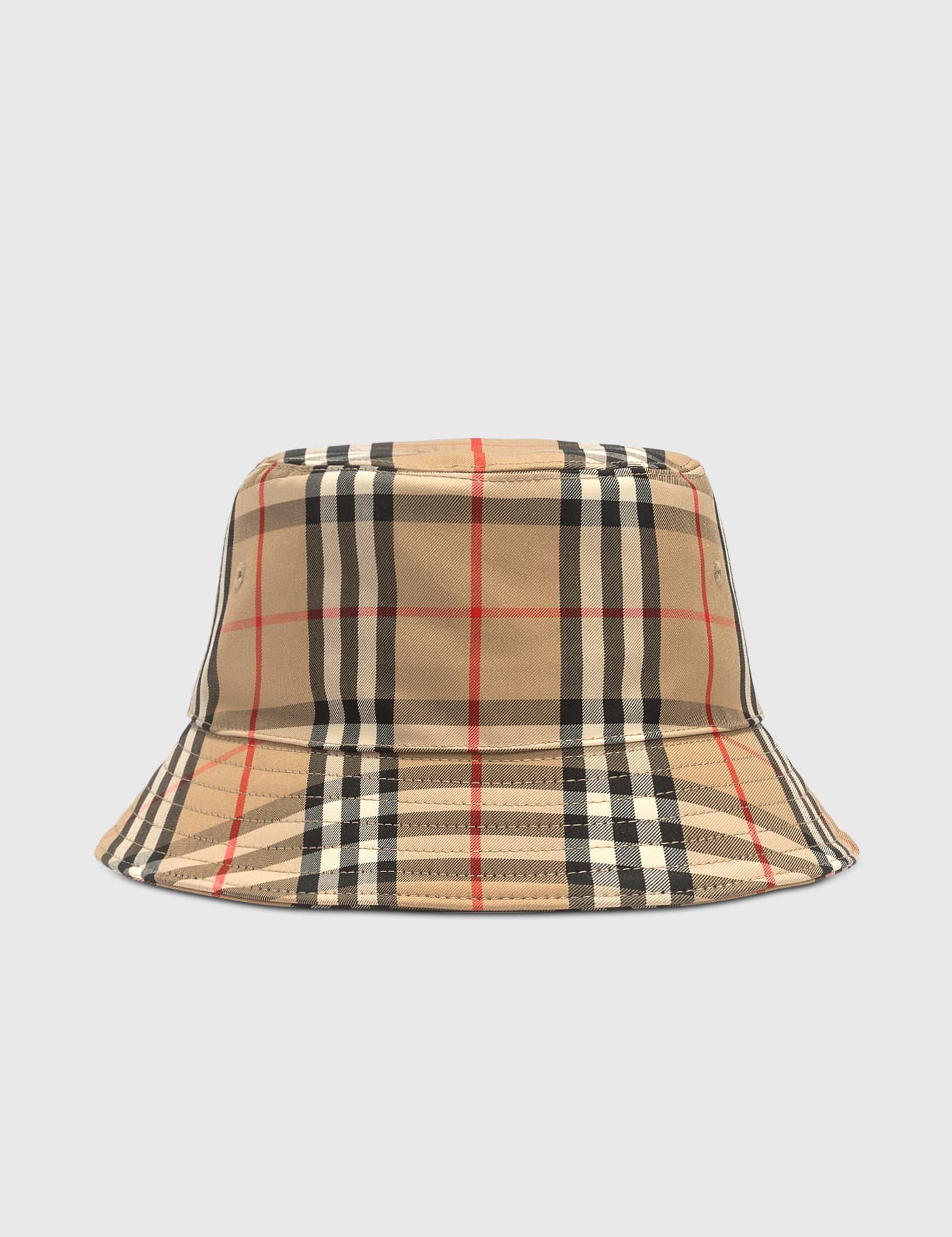 vintage check cotton bucket hat