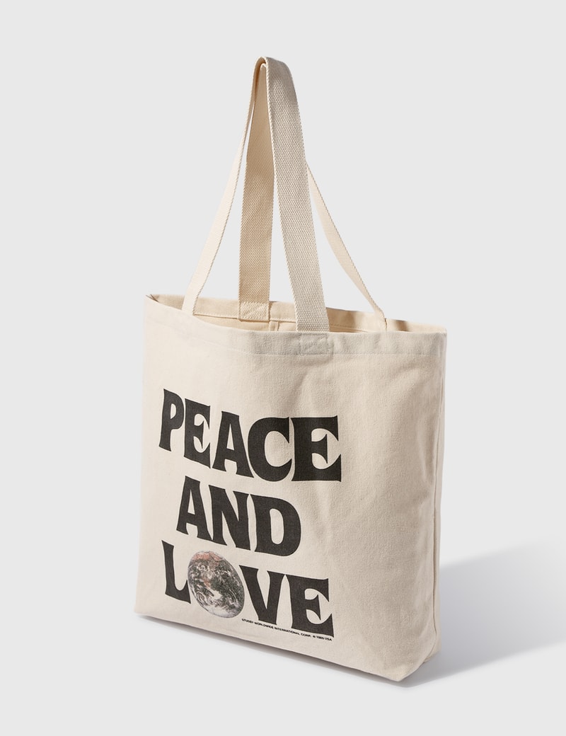 Image of Stussy Peace And Love Canvas Tote Bag