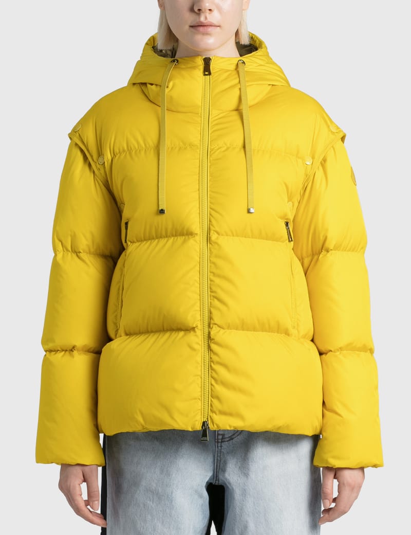 mustard yellow down jacket