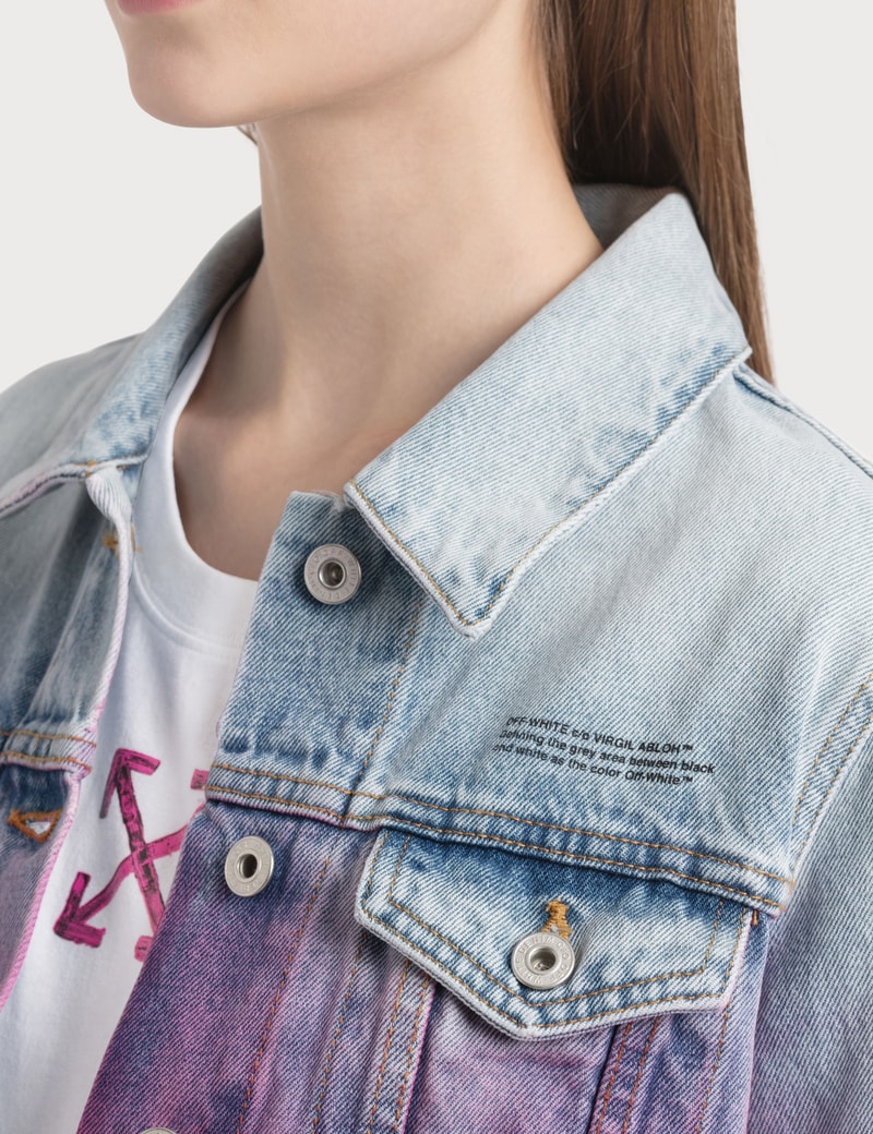 Image of Off-White Degrade Cropped Denim Jacket