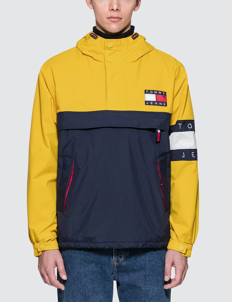 tommy jeans 90s colour block pullover jacket