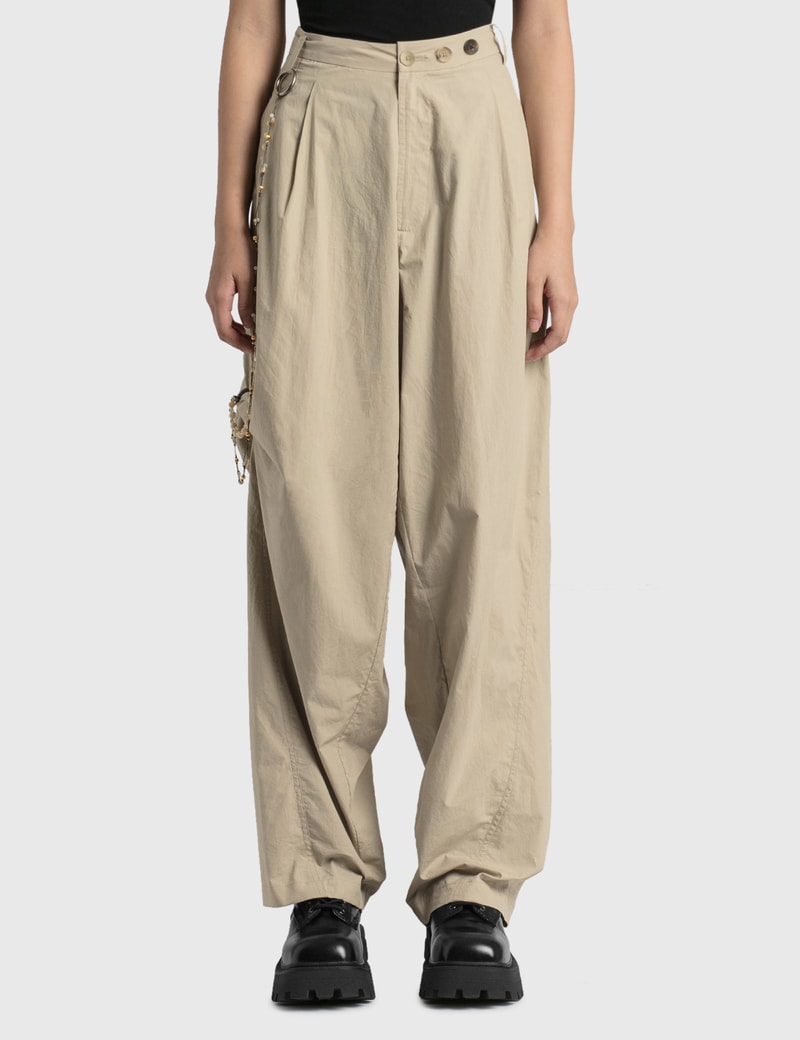 Hyein Seo Chained Wide Pants In Beige