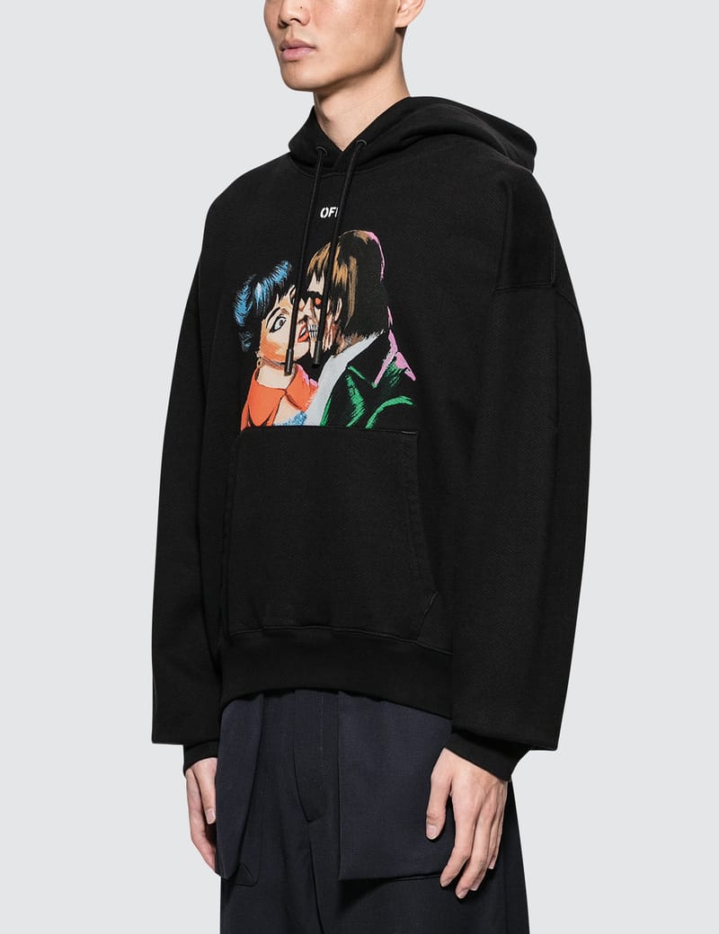 off white kiss over hoodie