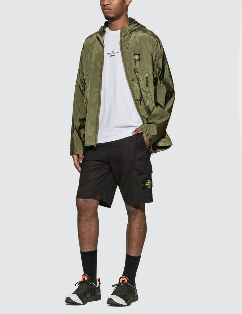 stone island paracadute cargo shorts