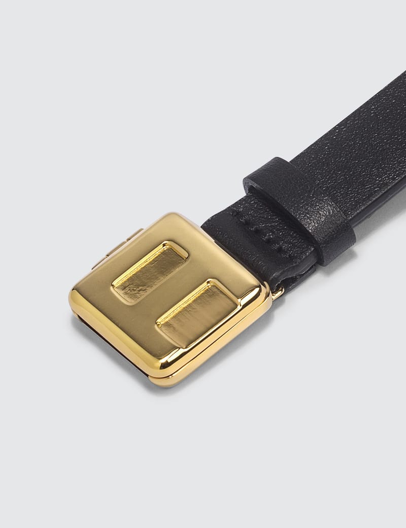 mens leather belt with gold name plate