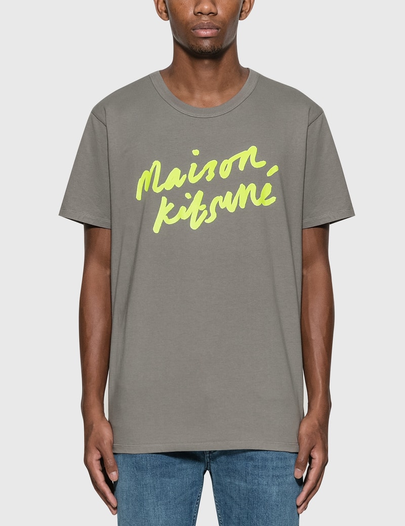 Image of Maison Kitsune Handwriting T-Shirt grey