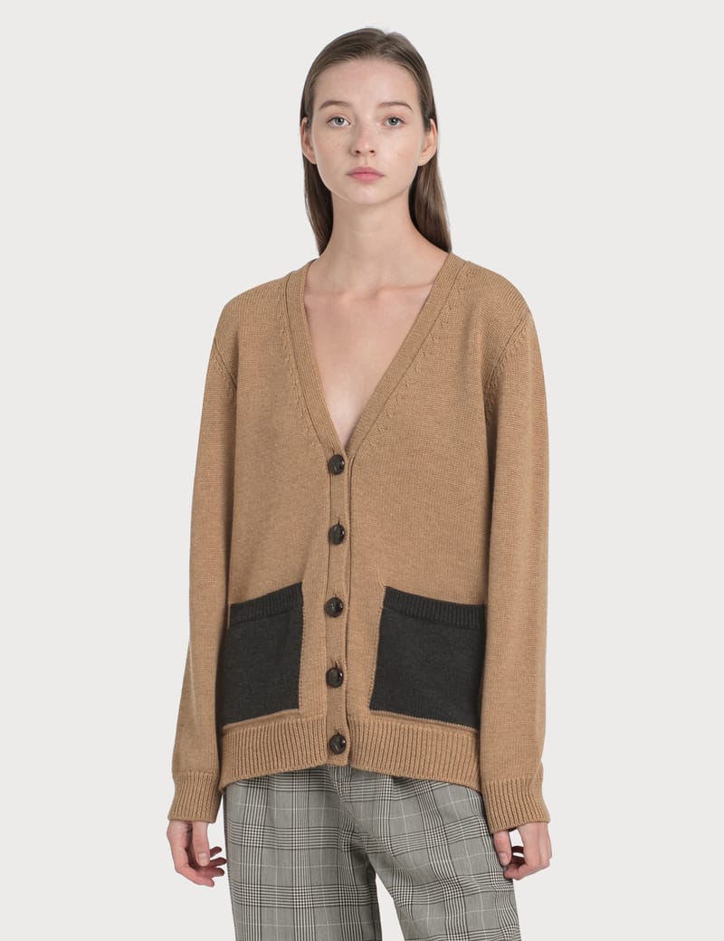 ganni wool knit cardigan