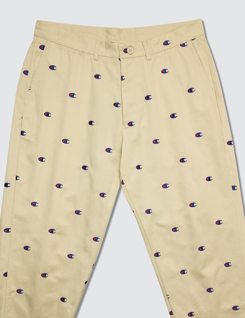 beams x champion straight hem pants