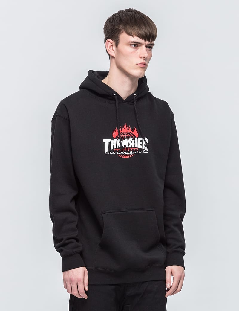 huf x thrasher tour de stoops hoodie