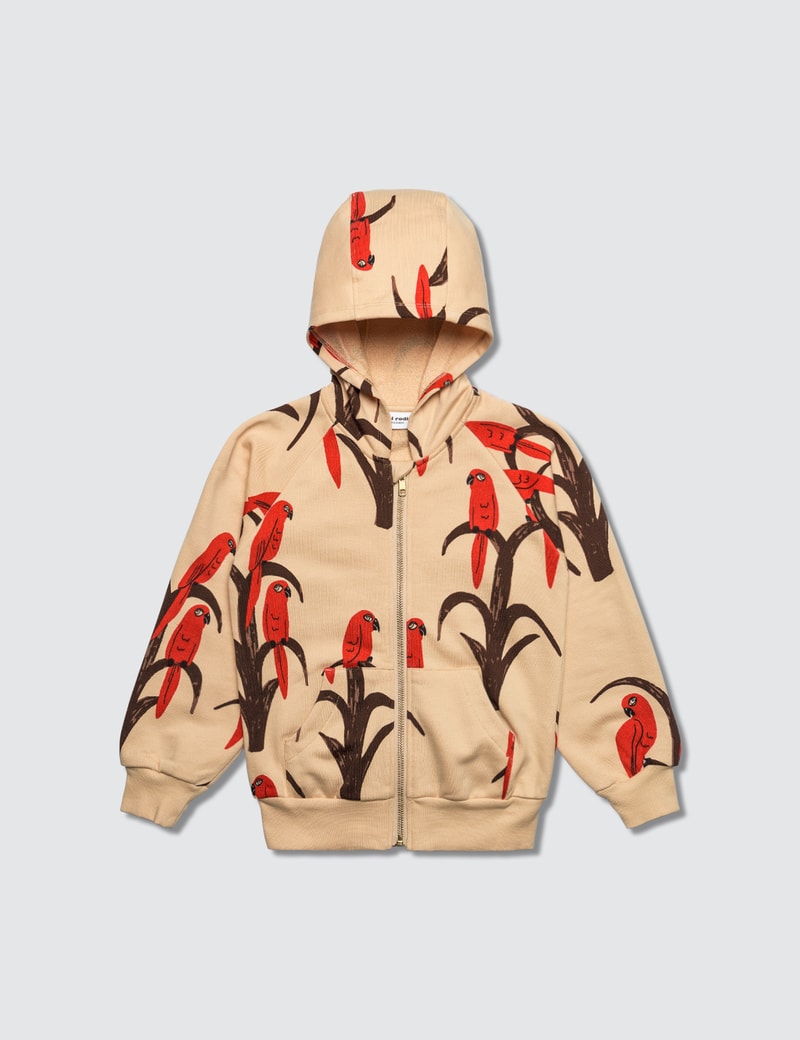 Image of Mini Rodini Parrot Aop Zip Hoodie