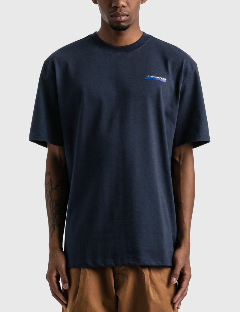 Click to view more detailed imagery on our partner's website Ader Error Og Diagonal 2201 T-shirt In Blue