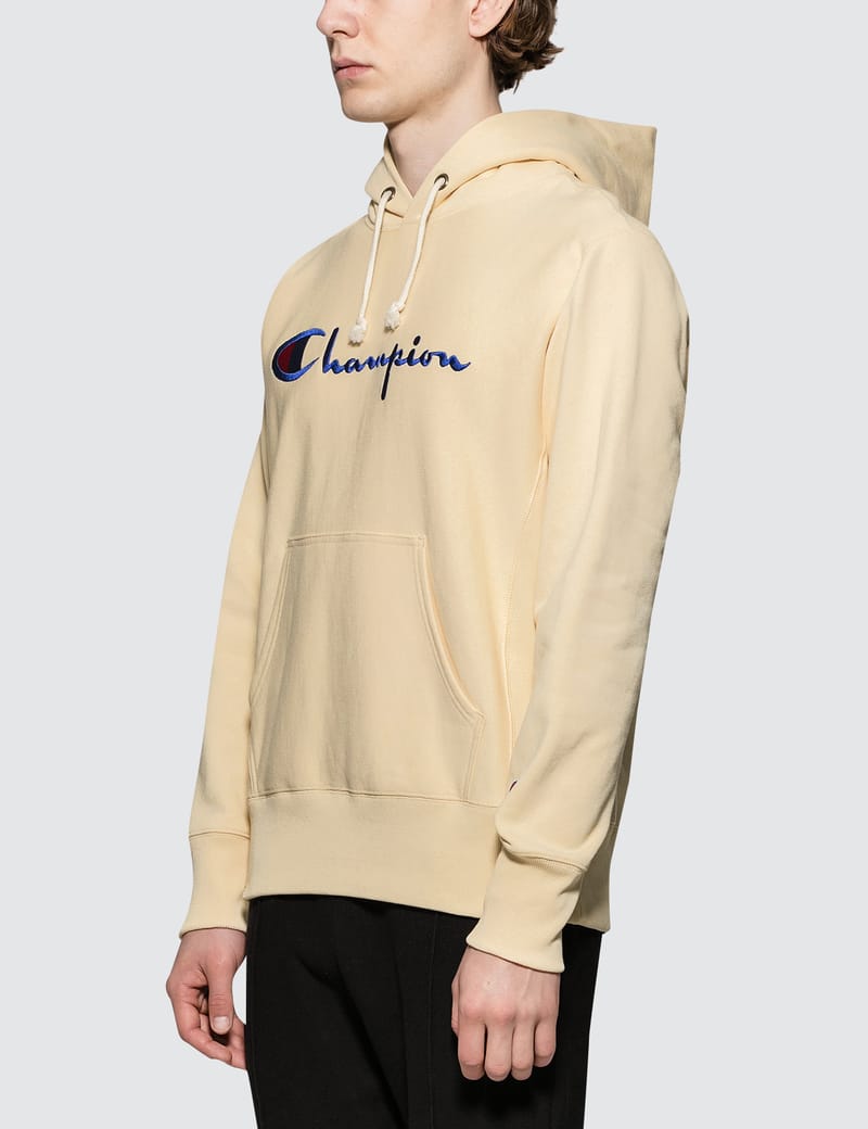 champion reverse weave tan hoodie