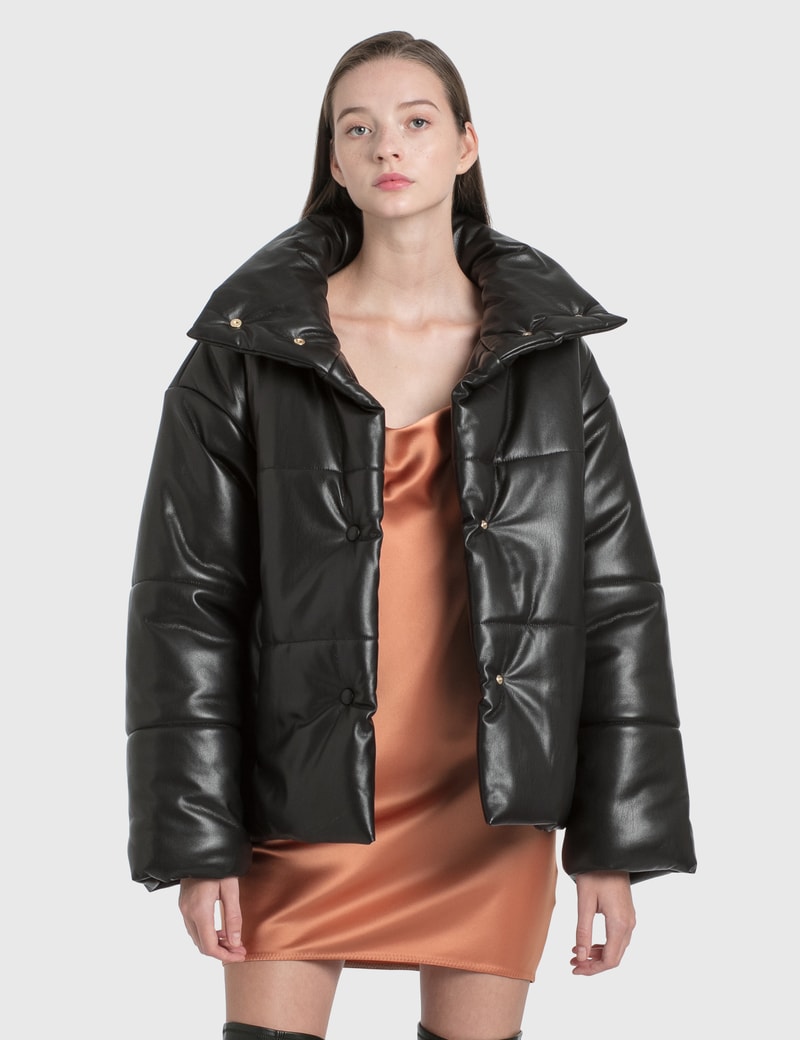 Image of Nanushka Bomi Vegan Leather Bomber Jacket
