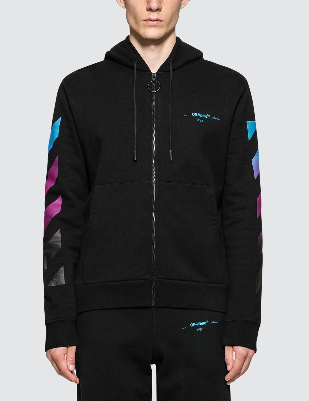Off-White - Diag Gradient Zip Hoodie | HBX - Globally Curated Fashion and by Hypebeast