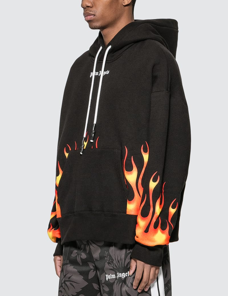 palm angels fire hoodie