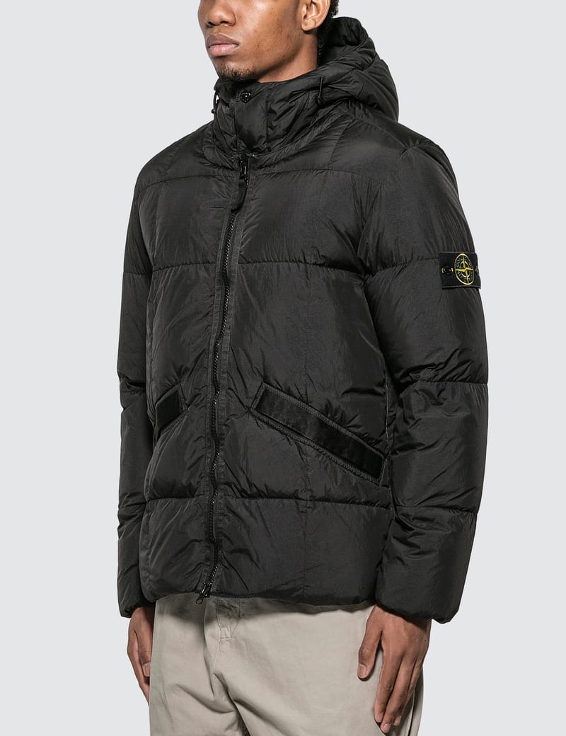stone island hooded down jacket