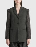 TheOpen Product Knitted Sleeve Single Breast Blazer Picture