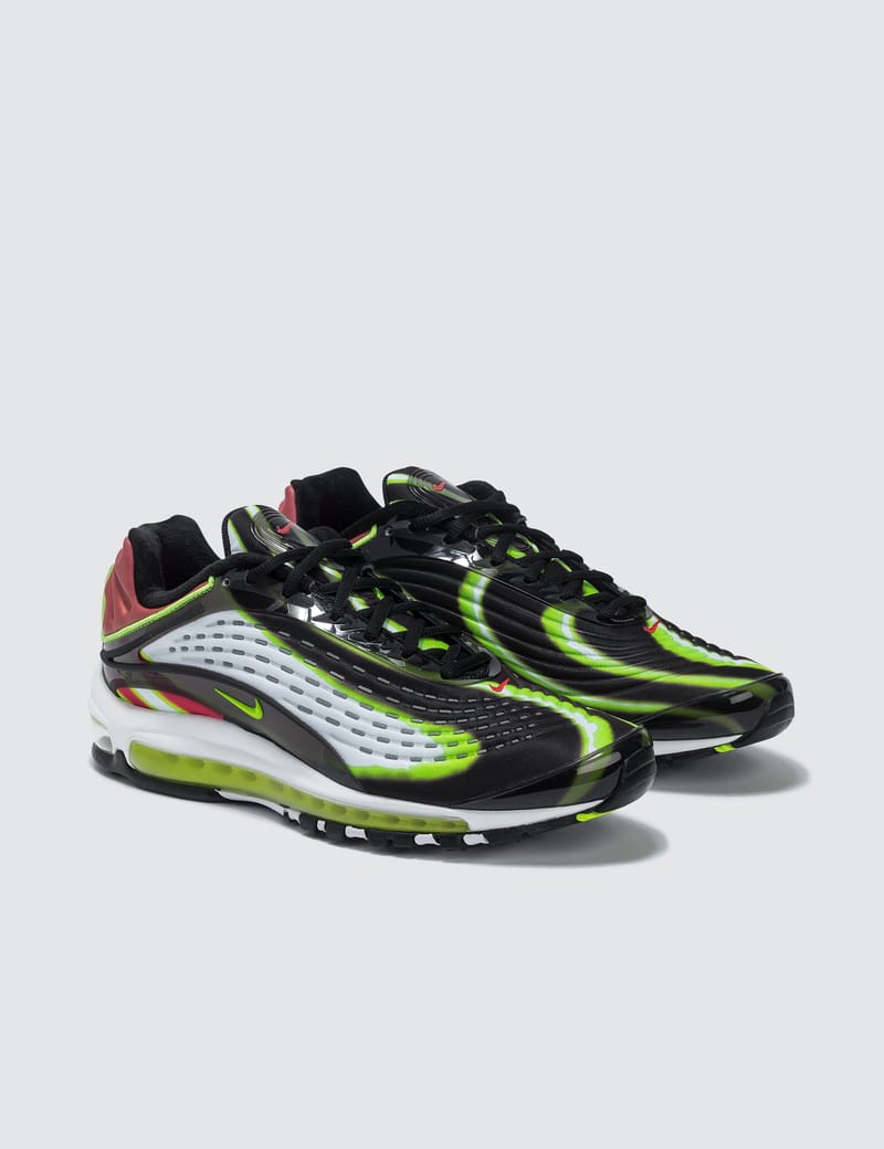 nike air max deluxe black volt habanero red white