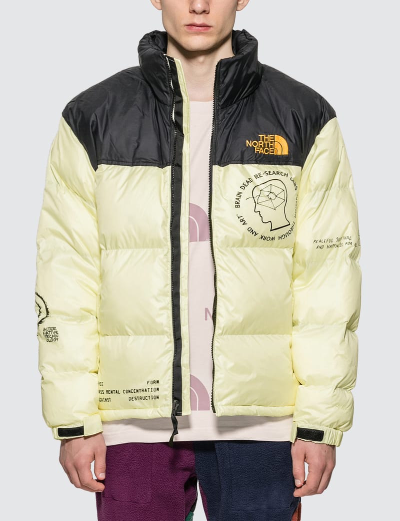 the north face x brain dead nuptse jacket sky blue