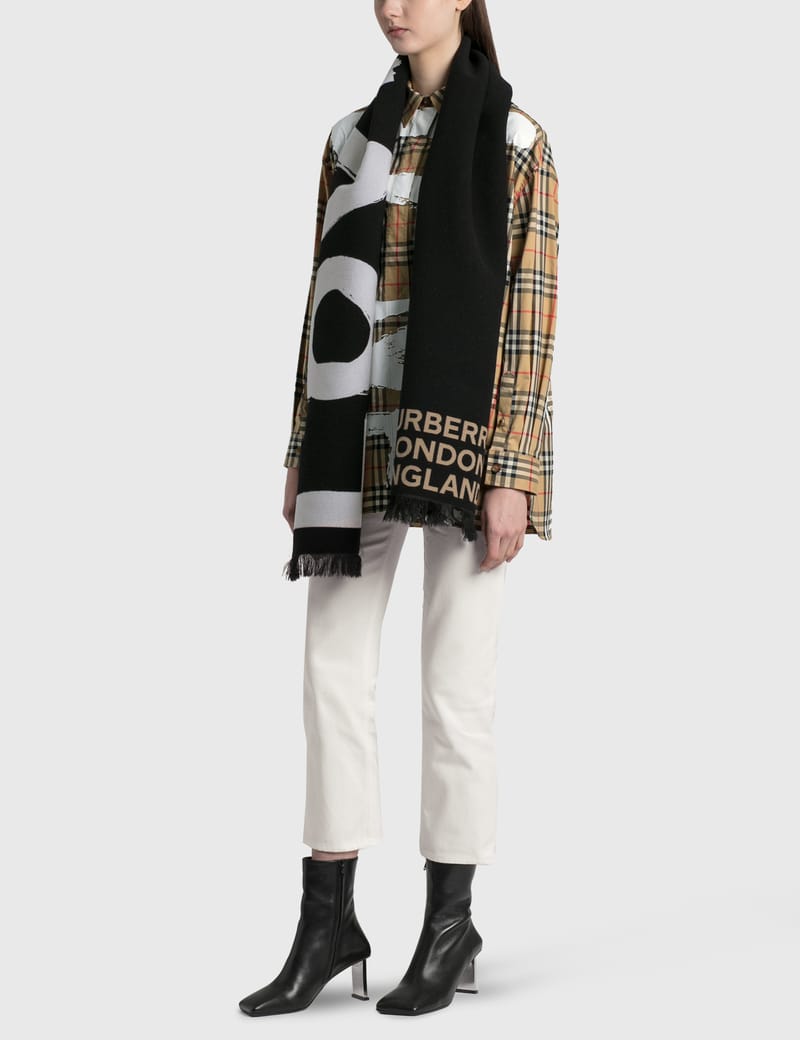 logo wool jacquard scarf burberry