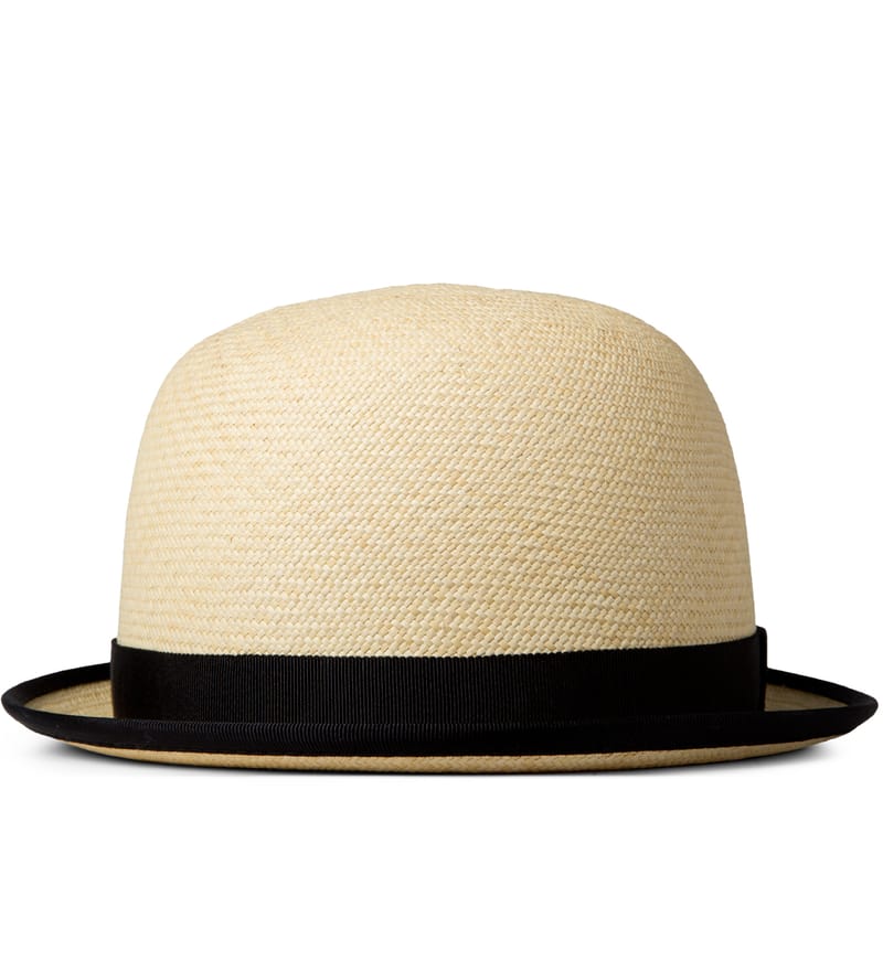 cream bowler hat