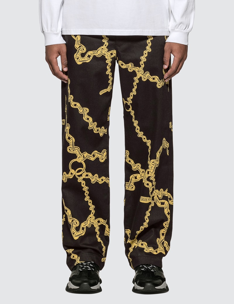 Image of Aries Gold Chain Print Chino Pants