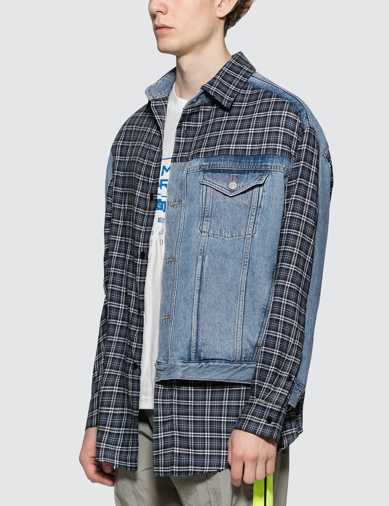 martine rose hybrid denim shirt