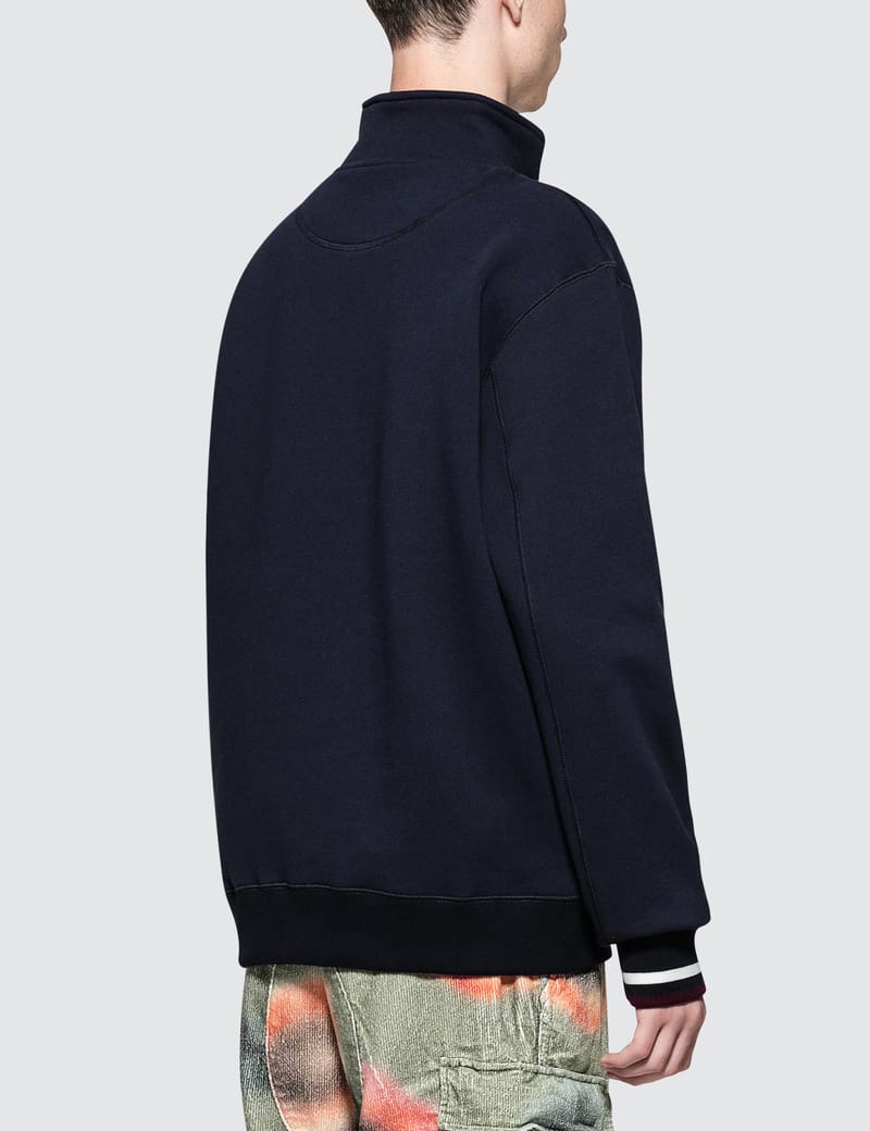 stussy contrast rib mock neck