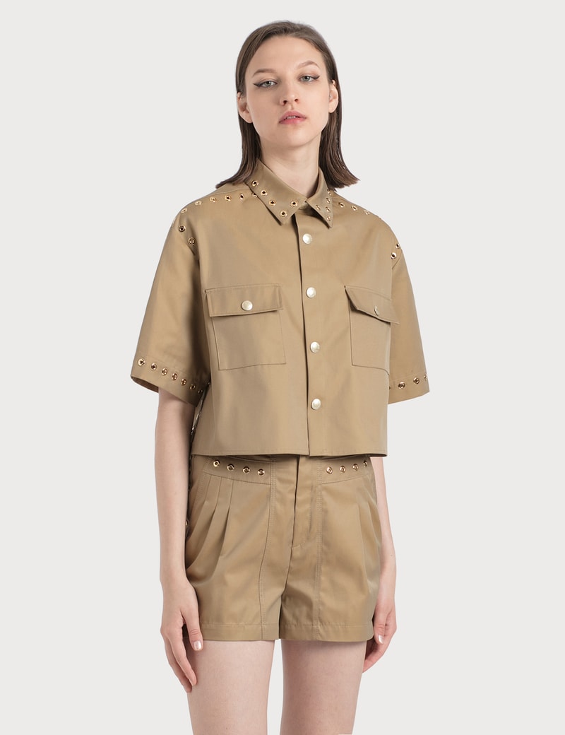 Image of KOCH Cropped Eyelette Shirt