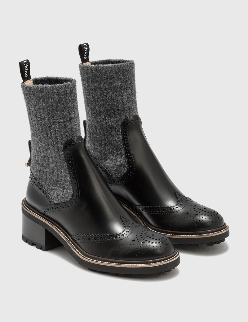 Image of Chlo Franne Sock Ankle Boots