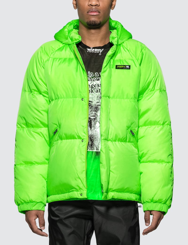 neon green parka