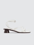 BY FAR Yumi White Leather Sandals Picture