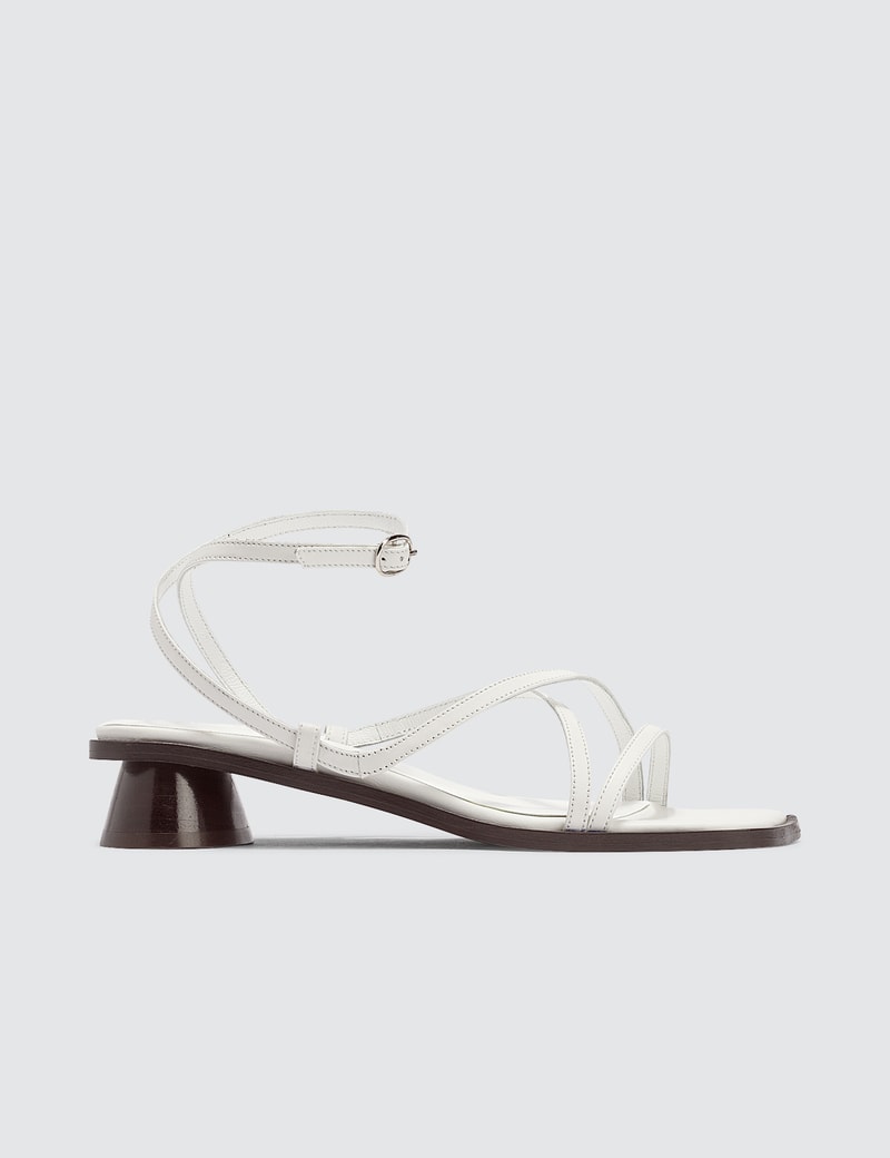 Image of BY FAR Yumi White Leather Sandals