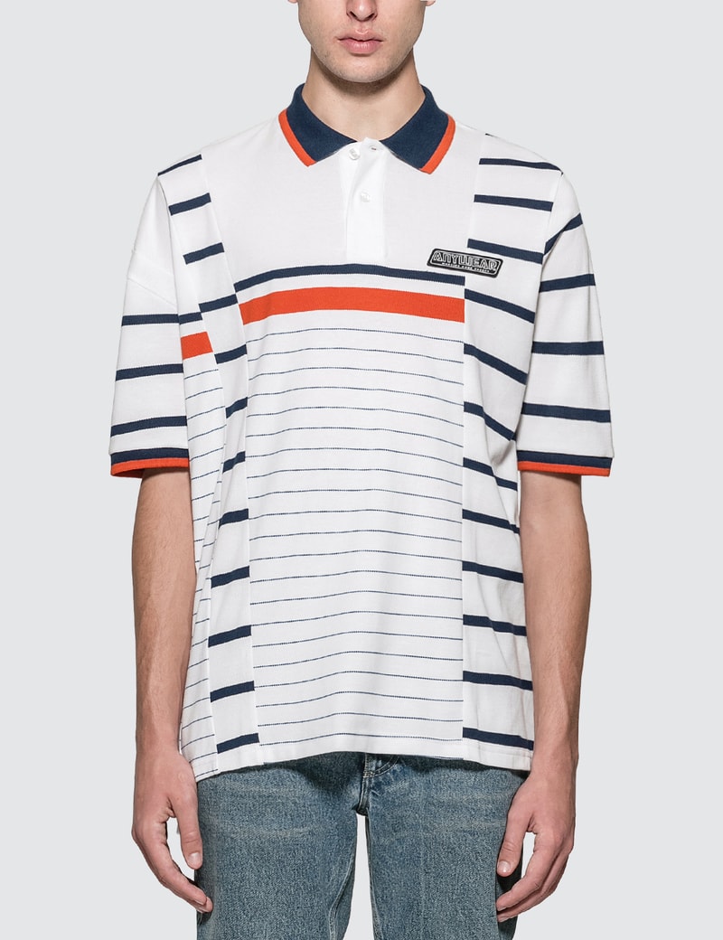 Image of Martine Rose Striped Polo Shirt