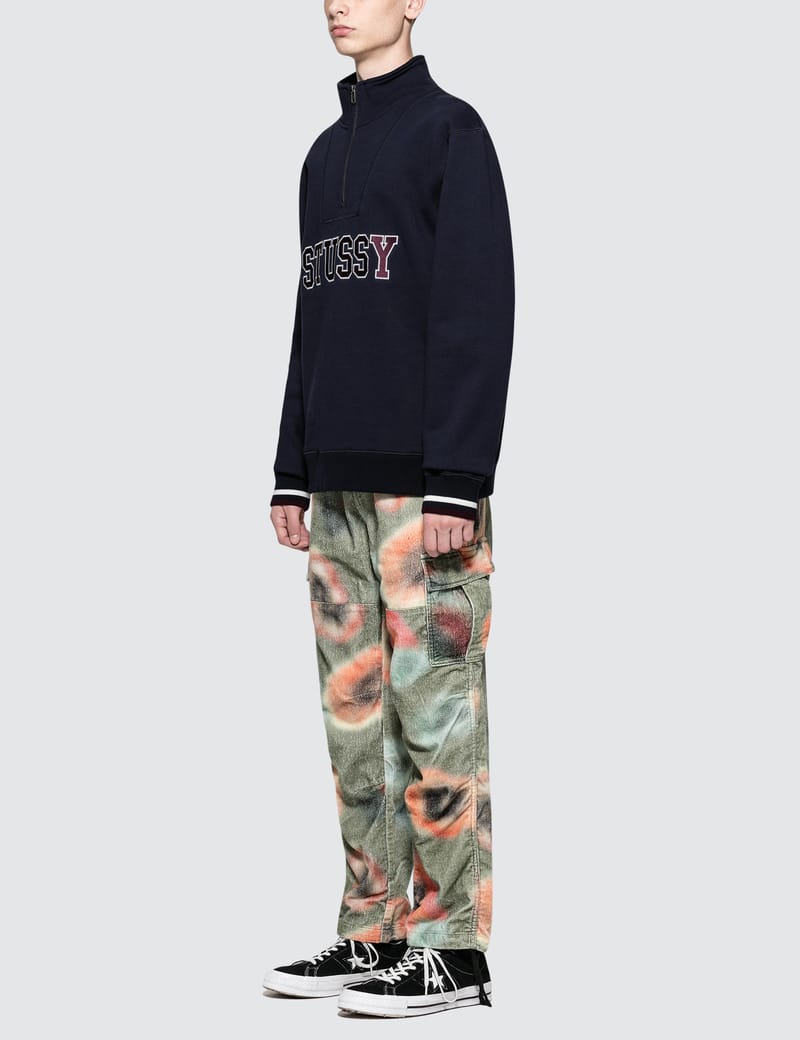 stussy contrast rib mock neck