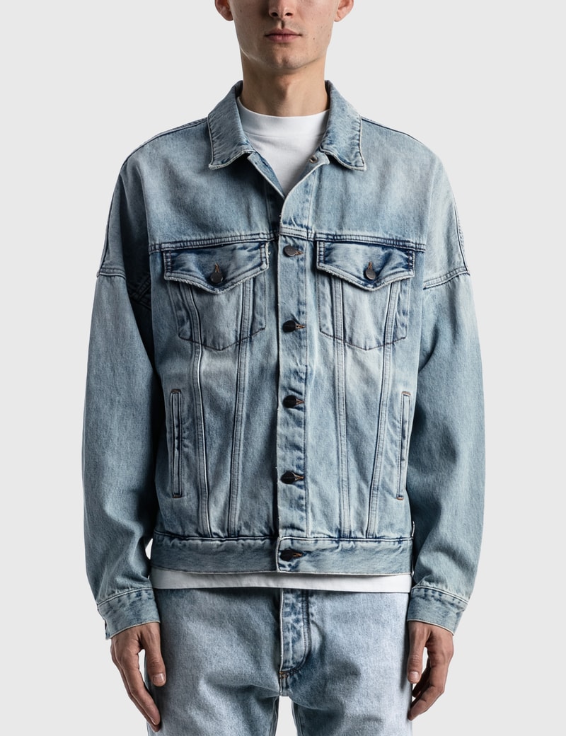 Image of Palm Angels Logo Over Denim Jacket