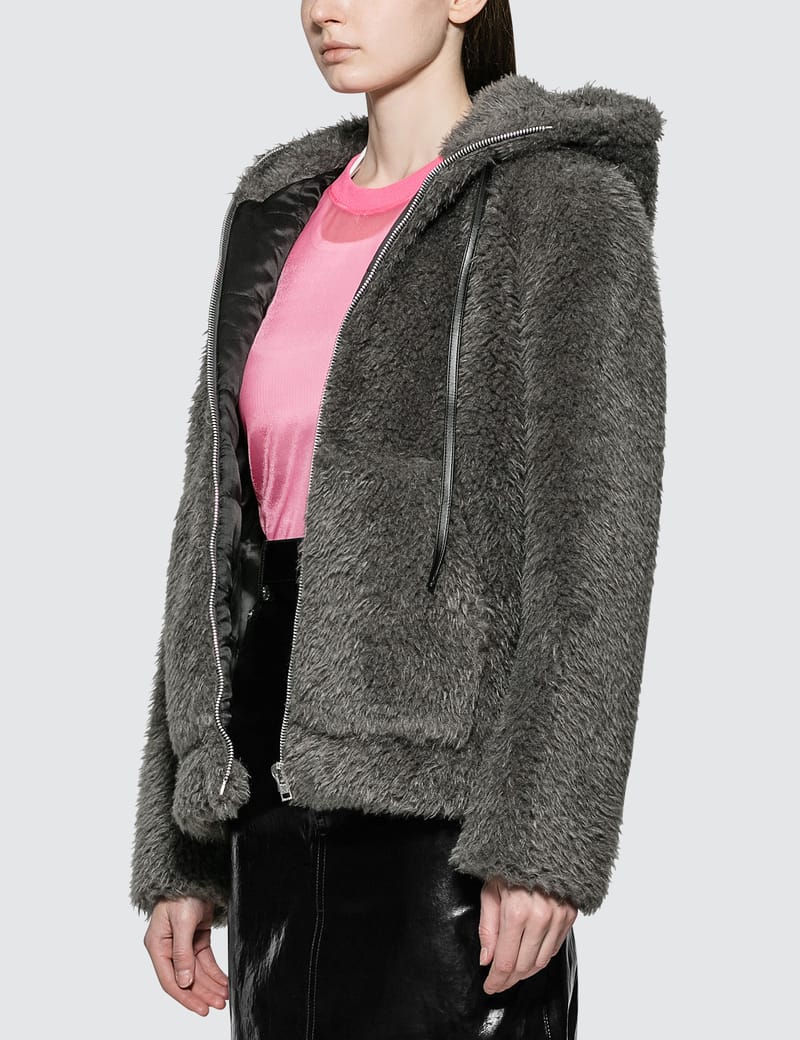 helmut lang fur hoodie