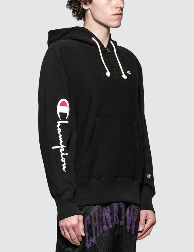 Champion Reverse Weave Script Logo Half Zip Hoodie Hbx