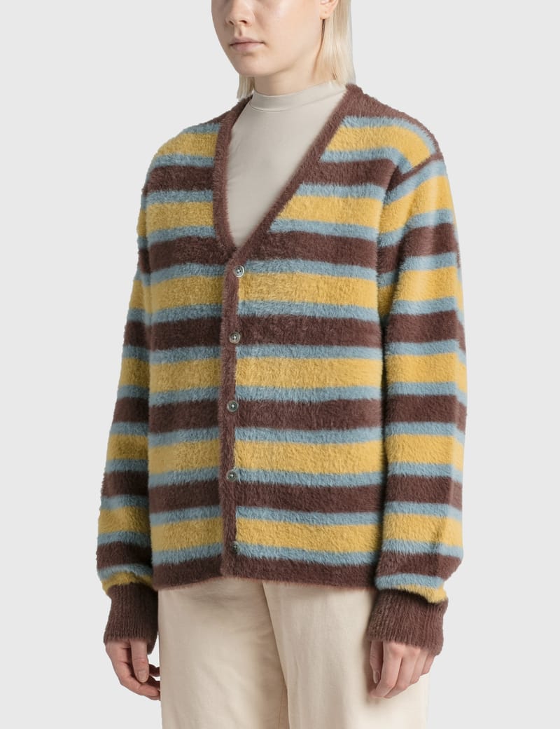 stussy stripe cardigan