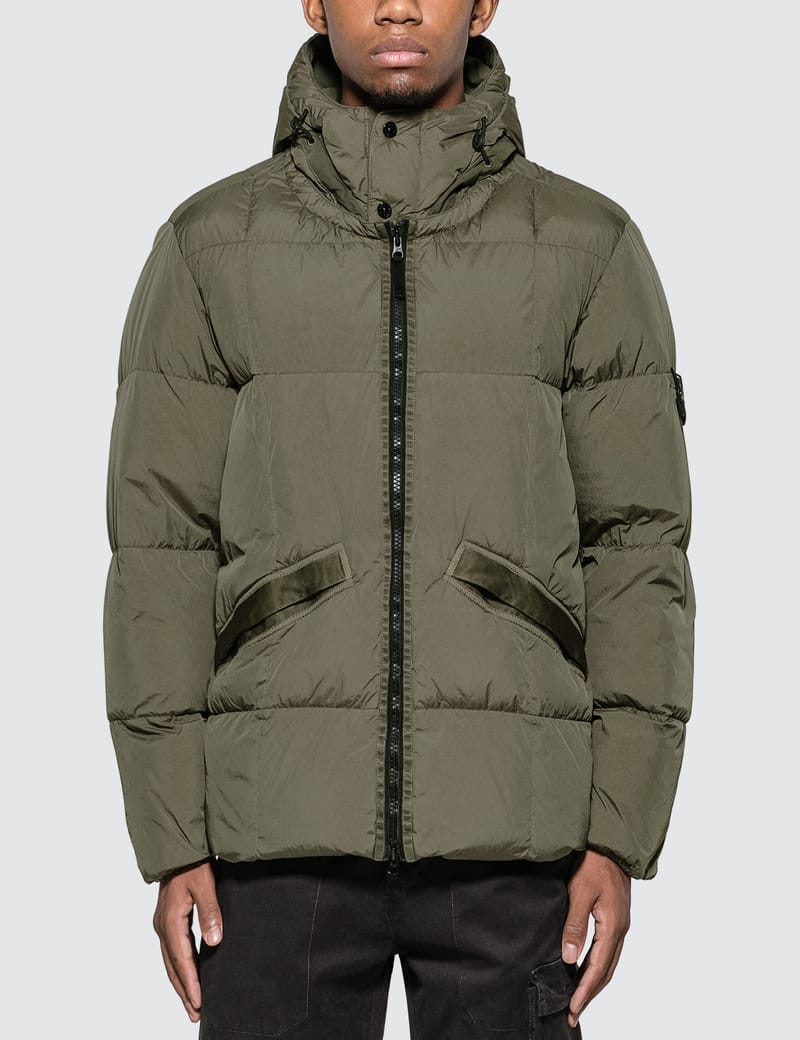 stone island hooded down jacket