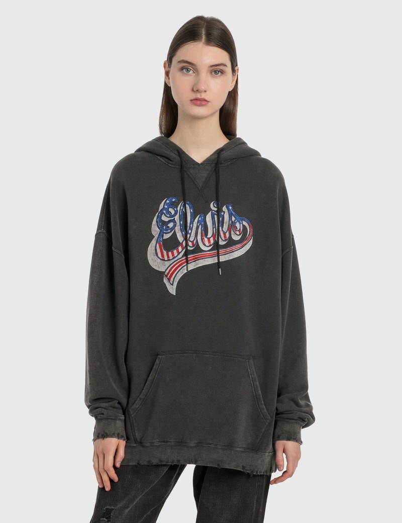 Image of R Elvis Flag Logo Oversized Hoodie