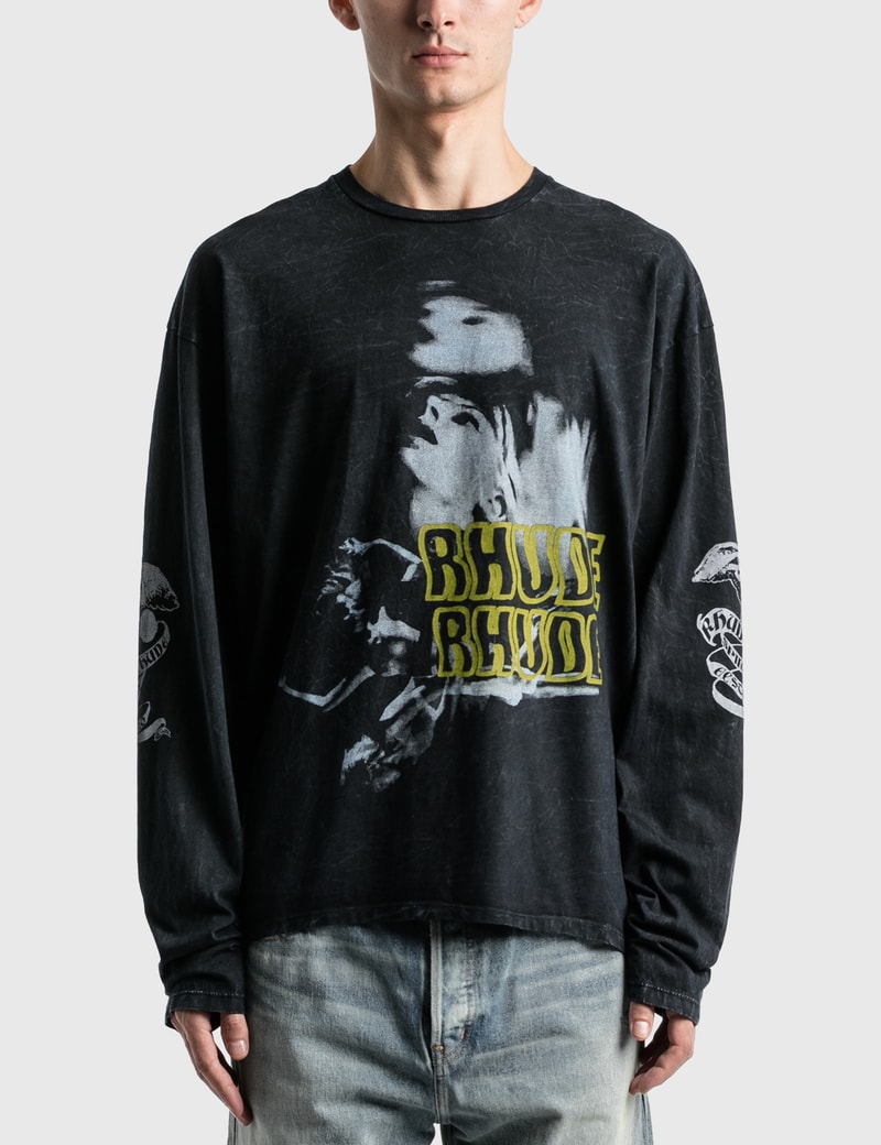 Image of Rhude Face Graphic Long Sleeve T-Shirt