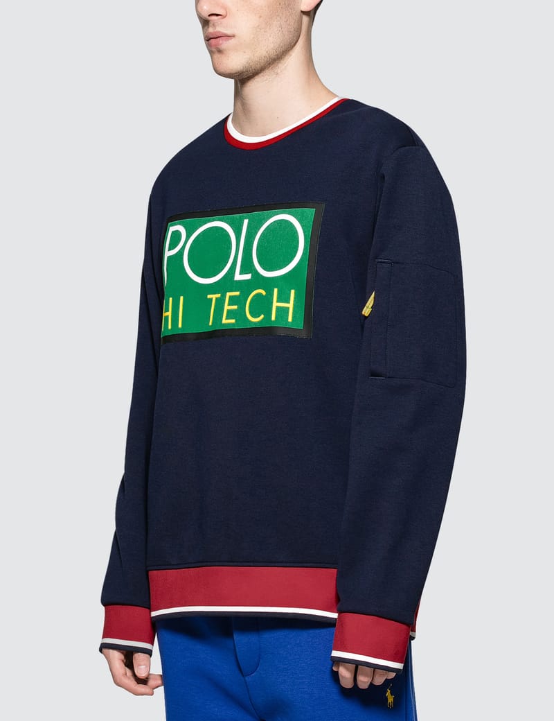 polo hi tech double knit sweatshirt