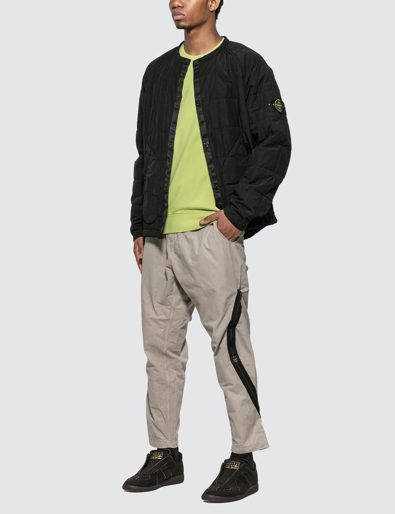 stone island collarless jacket