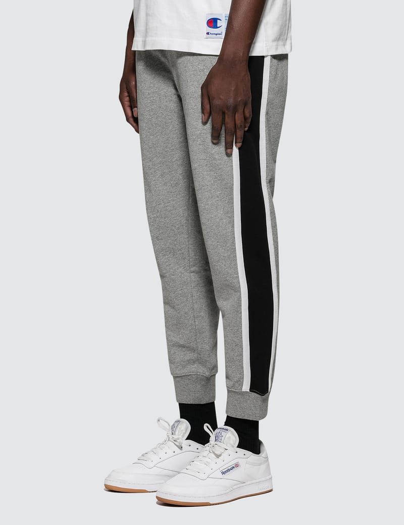 champion sweatpants side stripe