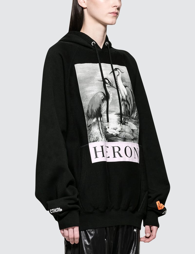 heron preston hoodie black