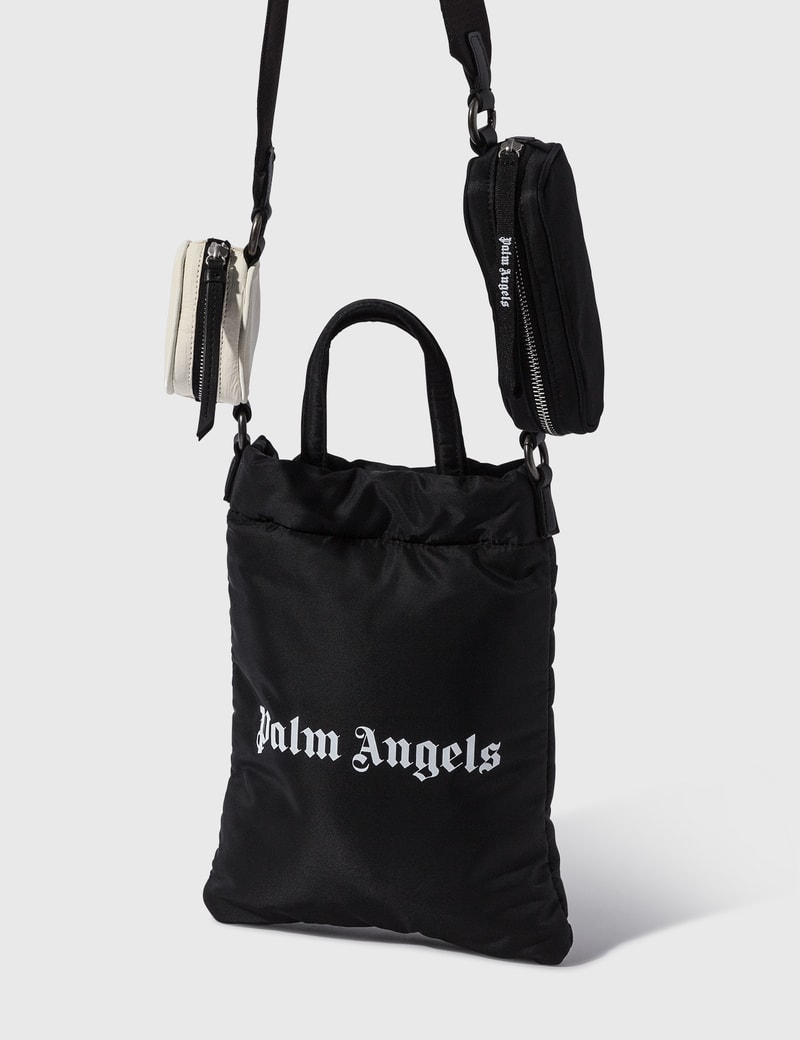 Image of Palm Angels Logo Print Tote Bag With Pouches