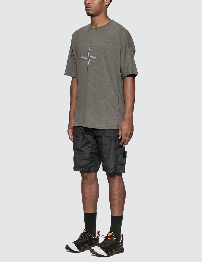 stone island t shirt and shorts