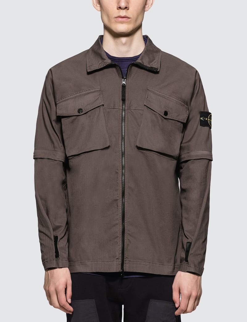 stone island zip up overshirt