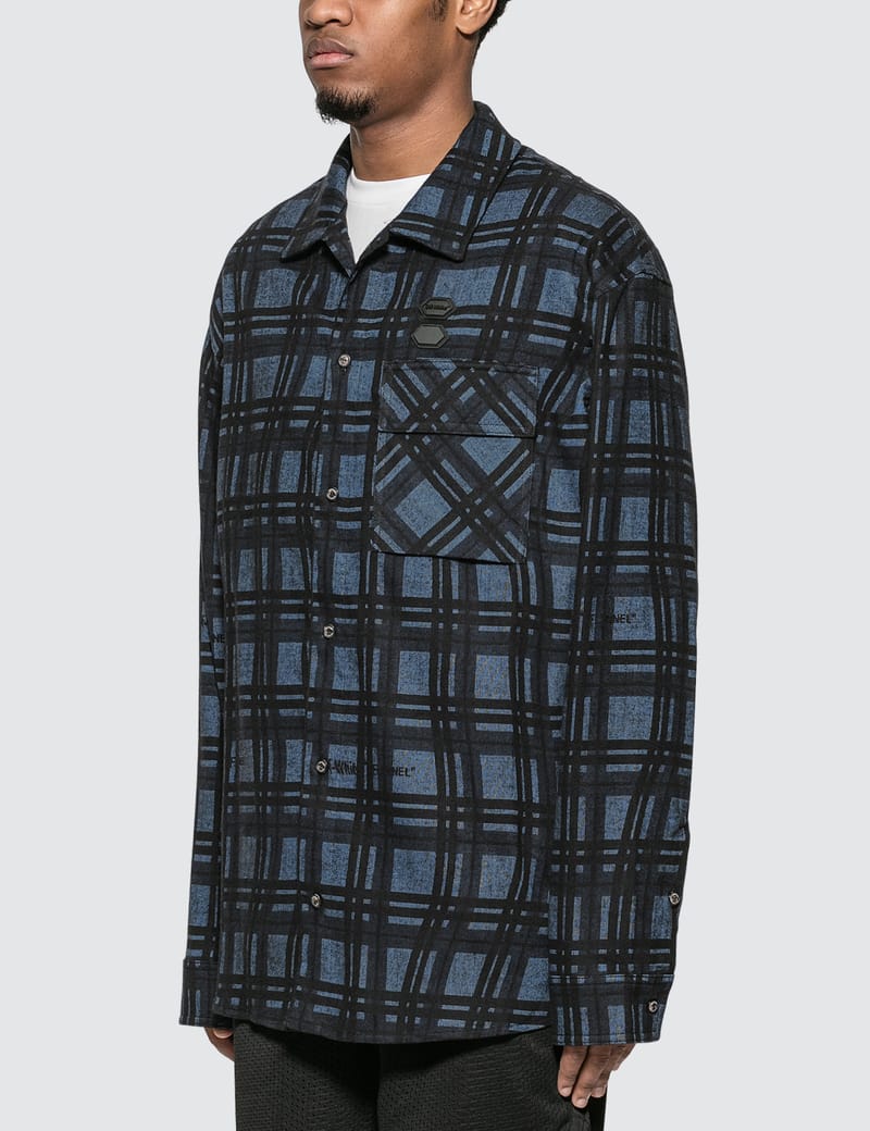 off white flannel check shirt